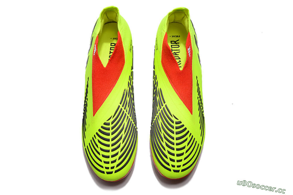 Men's Adidas Predator Edge Geometric+ FG Firm Ground High-Tops Football Boots - Green/Red 5