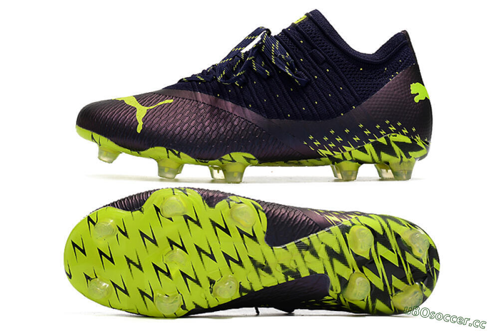 Men's Puma Future Z 1.3 Instinct FG Firm Ground Low-Tops Football Boots - Black/Green 1
