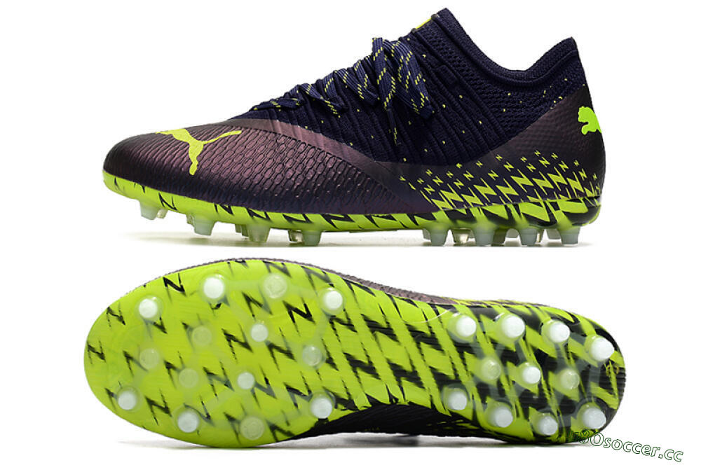 Men's Puma Future Z 1.3 Instinct MG Multi Ground Low-Tops Football Boots - Black/Green 1