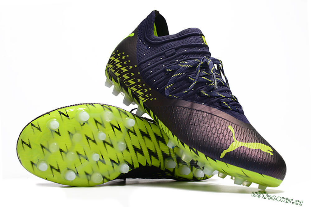 Men's Puma Future Z 1.3 Instinct MG Multi Ground Low-Tops Football Boots - Black/Green 3