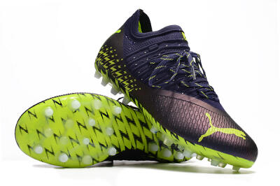 Men's Puma Future Z 1.3 Instinct MG Multi Ground Low-Tops Football Boots - Black/Green