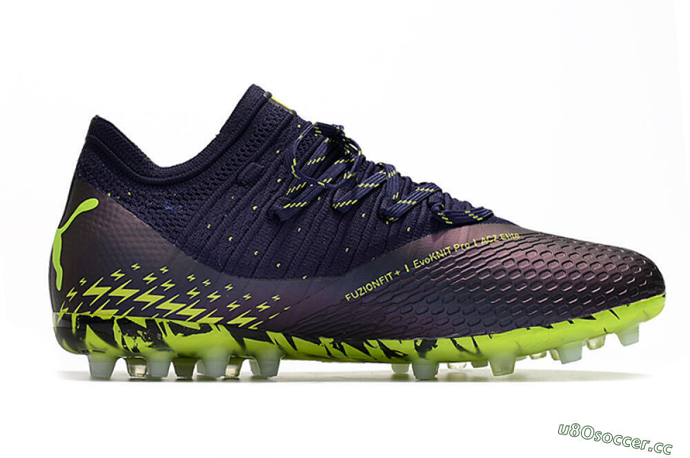 Men's Puma Future Z 1.3 Instinct MG Multi Ground Low-Tops Football Boots - Black/Green 6