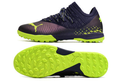 Men's Puma Future Z 1.3 Instinct TF Artificial Turf Low-Tops Football Shoes - Black/Green