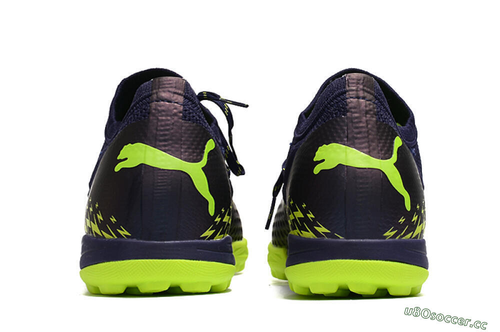 Men's Puma Future Z 1.3 Instinct TF Artificial Turf Low-Tops Football Shoes - Black/Green 4
