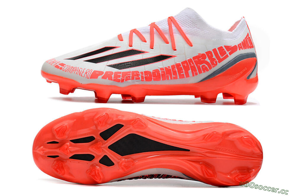 Men's Adidas X Speedportal.1 FG Firm Ground Low-Tops Football Boots - White/Orange 1