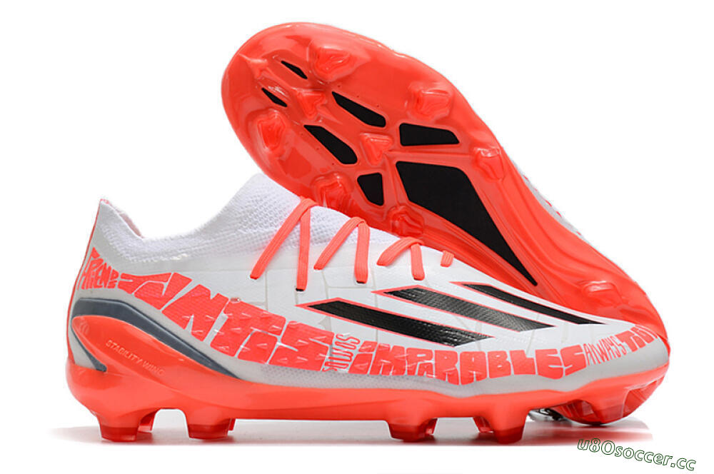 Men's Adidas X Speedportal.1 FG Firm Ground Low-Tops Football Boots - White/Orange 2