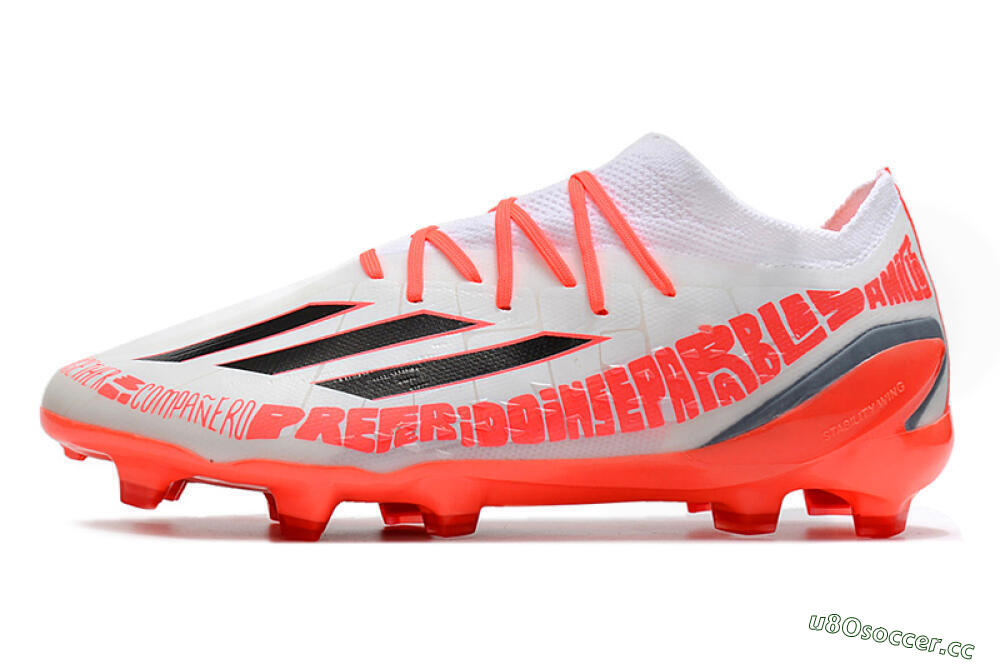 Men's Adidas X Speedportal.1 FG Firm Ground Low-Tops Football Boots - White/Orange 0