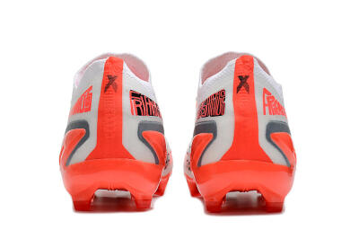 Men's Adidas X Speedportal.1 FG Firm Ground Low-Tops Football Boots - White/Orange
