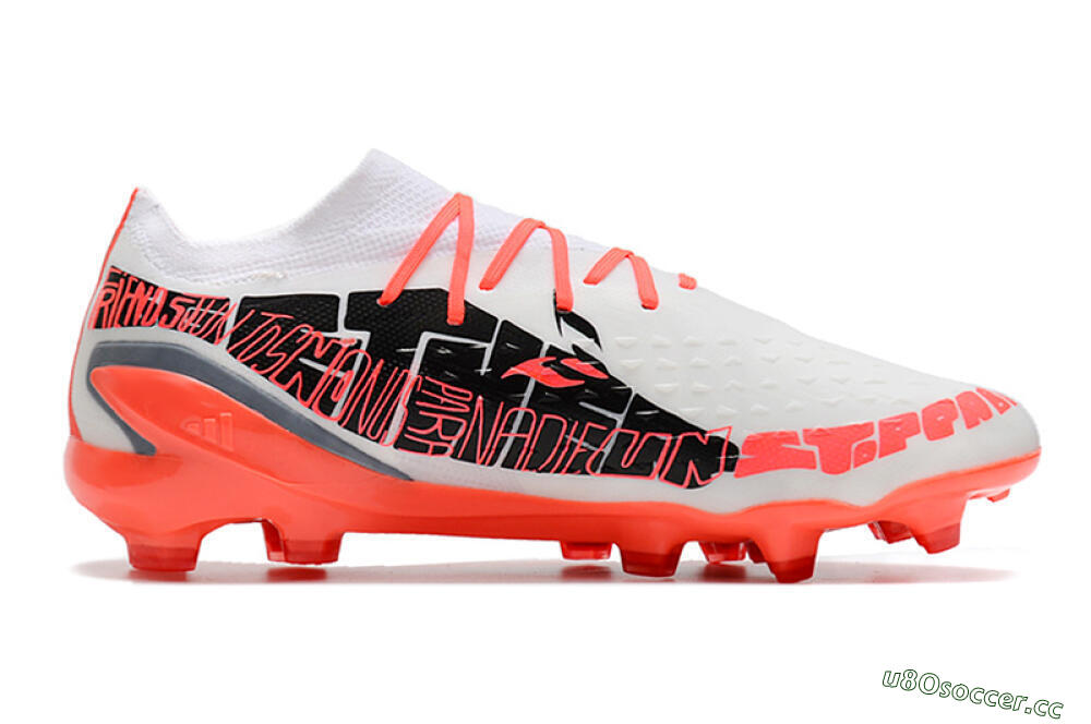 Men's Adidas X Speedportal.1 FG Firm Ground Low-Tops Football Boots - White/Orange 7