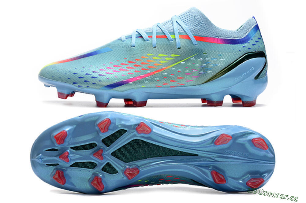 Men's Adidas X Speedportal.1 FG Firm Ground Low-Tops Football Boots - Blue/Pink 1