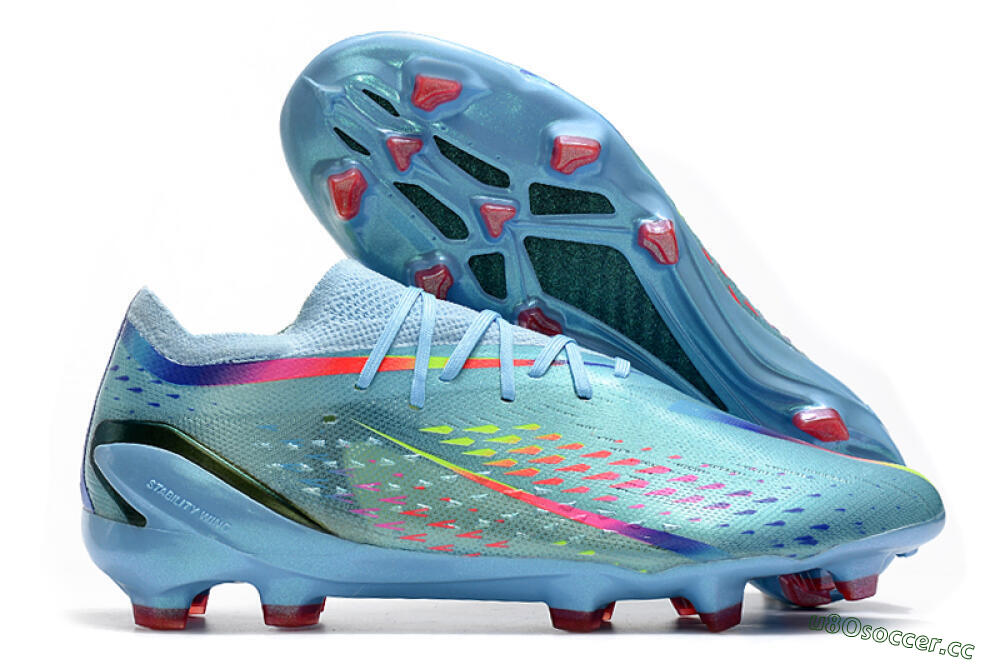 Men's Adidas X Speedportal.1 FG Firm Ground Low-Tops Football Boots - Blue/Pink 2