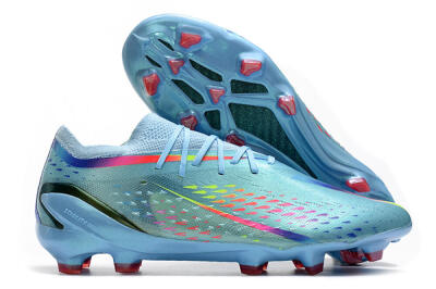 Men's Adidas X Speedportal.1 FG Firm Ground Low-Tops Football Boots - Blue/Pink