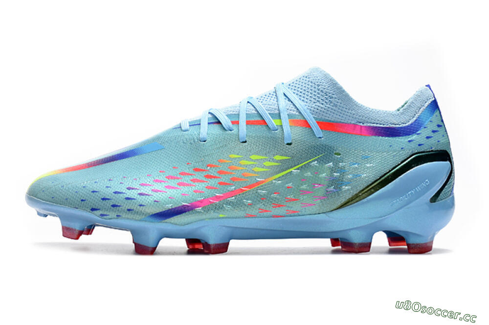 Men's Adidas X Speedportal.1 FG Firm Ground Low-Tops Football Boots - Blue/Pink 0