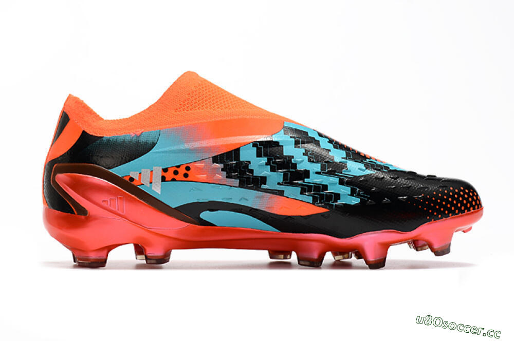 Men's Adidas X Speedportal+ FG Firm Ground Low-Tops Football Boots - Orange/Black 7