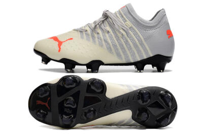 Men's Puma Future Z 1.3 Instinct FG Firm Ground Low-Tops Football Boots - Grey/White