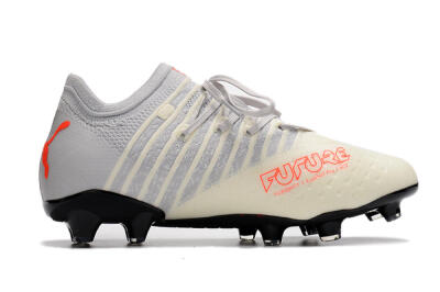 Men's Puma Future Z 1.3 Instinct FG Firm Ground Low-Tops Football Boots - Grey/White
