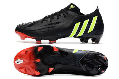 Men's Adidas Predator Edge Geometric.1 Low FG Firm Ground Low-Tops Football Boots - Black/Yellow/Red