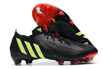 Men's Adidas Predator Edge Geometric.1 Low FG Firm Ground Low-Tops Football Boots - Black/Yellow/Red