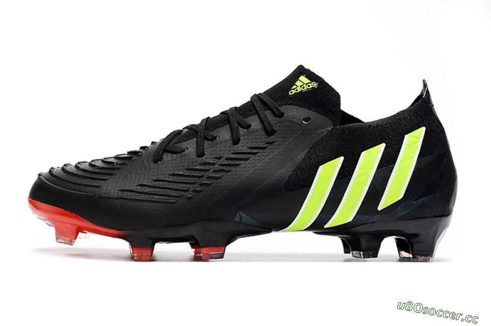 Men's Adidas Predator Edge Geometric.1 Low FG Firm Ground Low-Tops Football Boots - Black/Yellow/Red 0