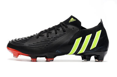 Men's Adidas Predator Edge Geometric.1 Low FG Firm Ground Low-Tops Football Boots - Black/Yellow/Red