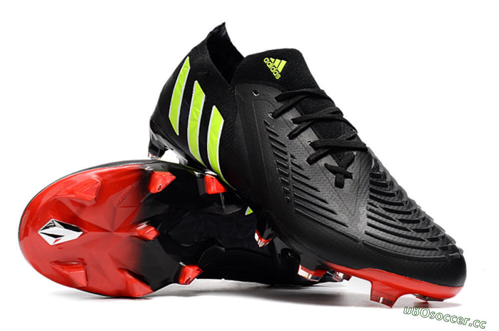 Men's Adidas Predator Edge Geometric.1 Low FG Firm Ground Low-Tops Football Boots - Black/Yellow/Red 3