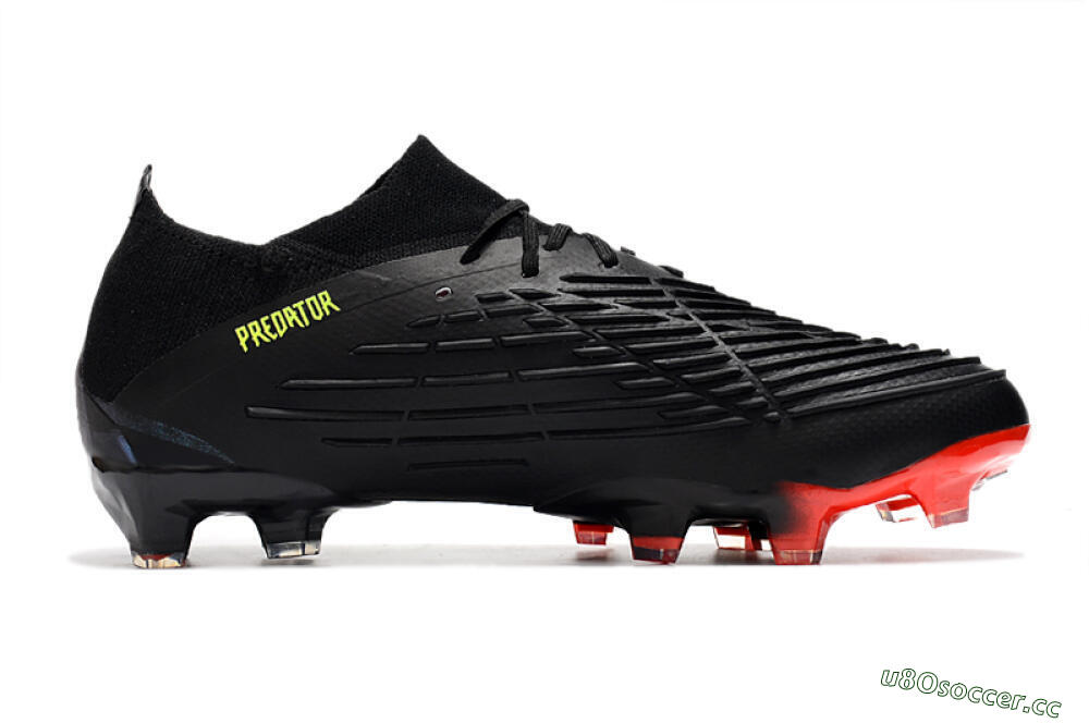 Men's Adidas Predator Edge Geometric.1 Low FG Firm Ground Low-Tops Football Boots - Black/Yellow/Red 4