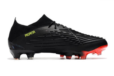 Men's Adidas Predator Edge Geometric.1 Low FG Firm Ground Low-Tops Football Boots - Black/Yellow/Red