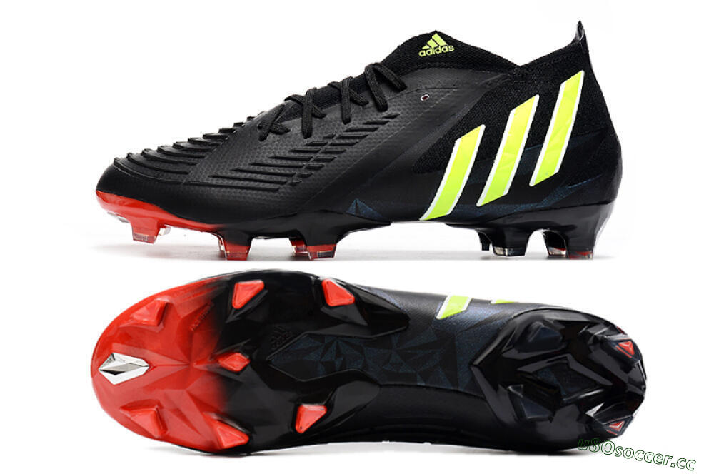 Men's Adidas Predator Edge Geometric.1 FG Firm Ground Low-Tops Football Boots - Black/Yellow/Red 1