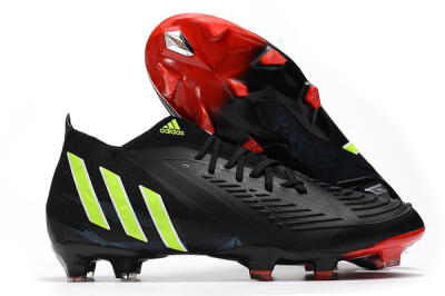 Men's Adidas Predator Edge Geometric.1 FG Firm Ground Low-Tops Football Boots - Black/Yellow/Red