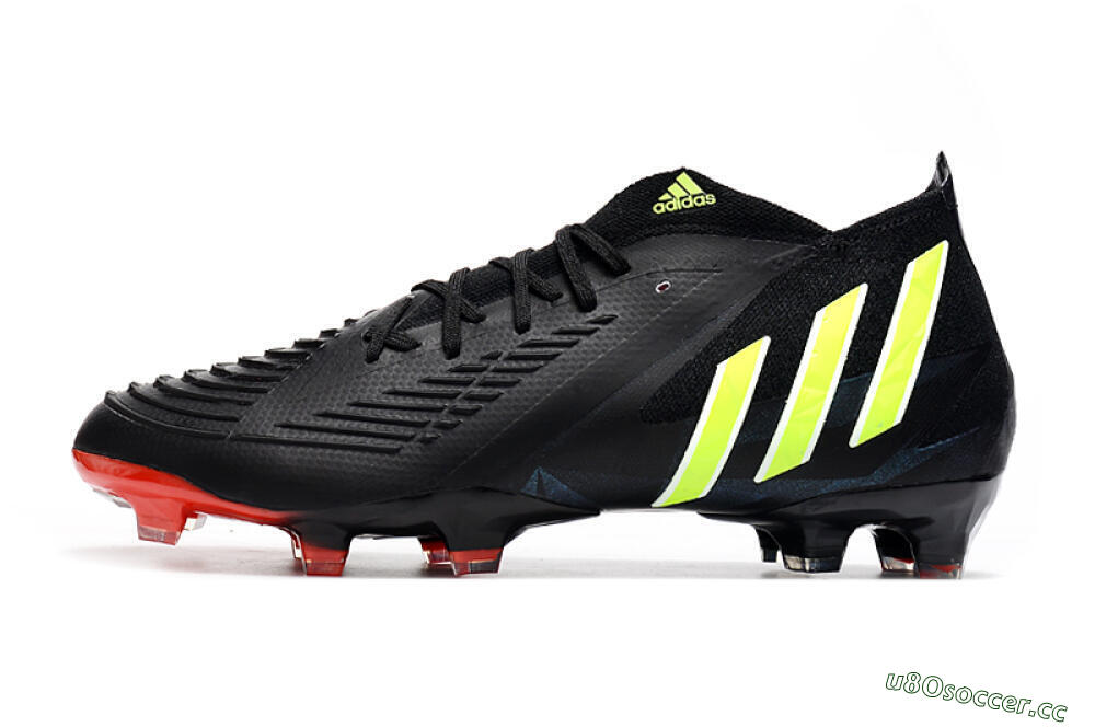 Men's Adidas Predator Edge Geometric.1 FG Firm Ground Low-Tops Football Boots - Black/Yellow/Red 0