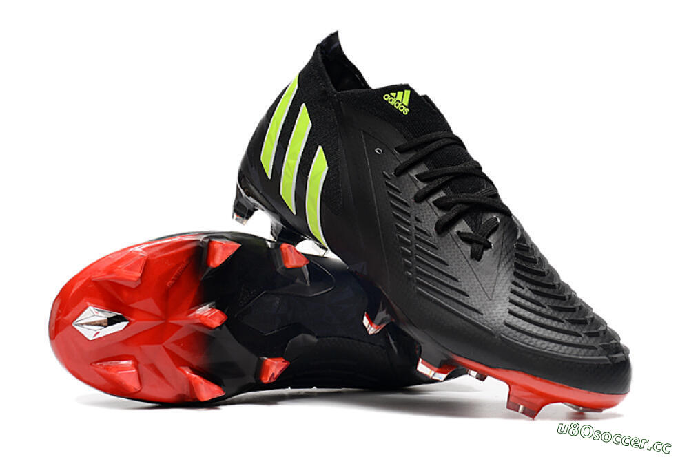 Men's Adidas Predator Edge Geometric.1 FG Firm Ground Low-Tops Football Boots - Black/Yellow/Red 3