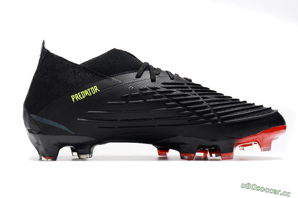 Men's Adidas Predator Edge Geometric.1 FG Firm Ground Low-Tops Football Boots - Black/Yellow/Red 7