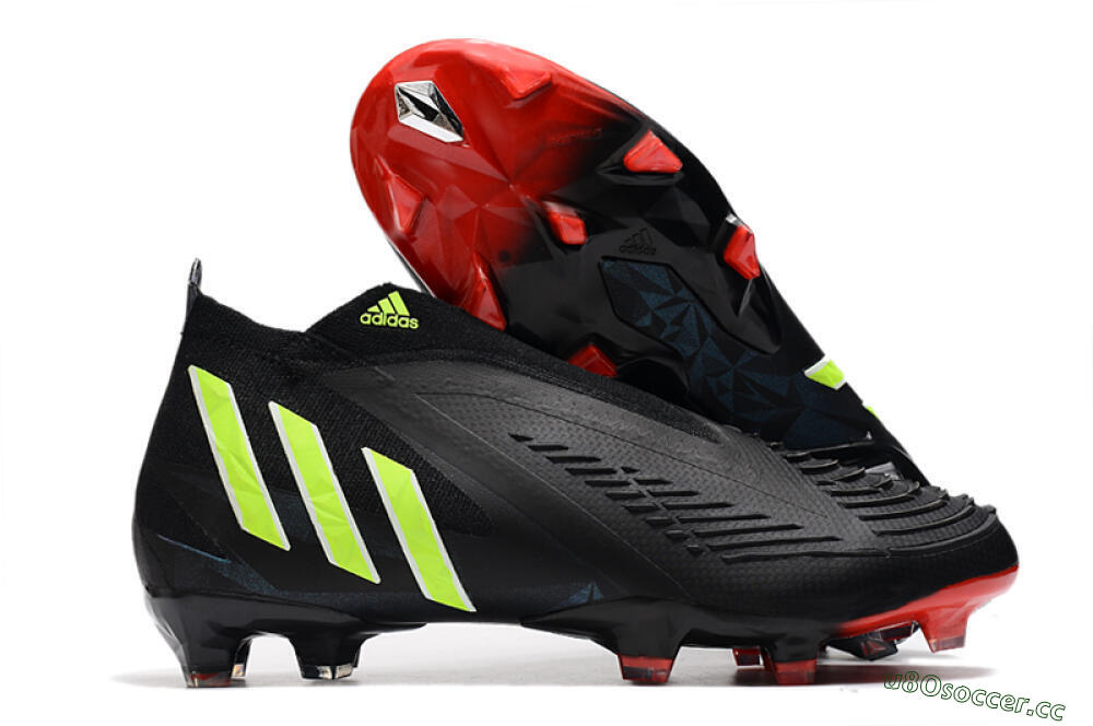 Men's Adidas Predator Edge Geometric+ FG Firm Ground High-Tops Football Boots - Black/Yellow/Red 2