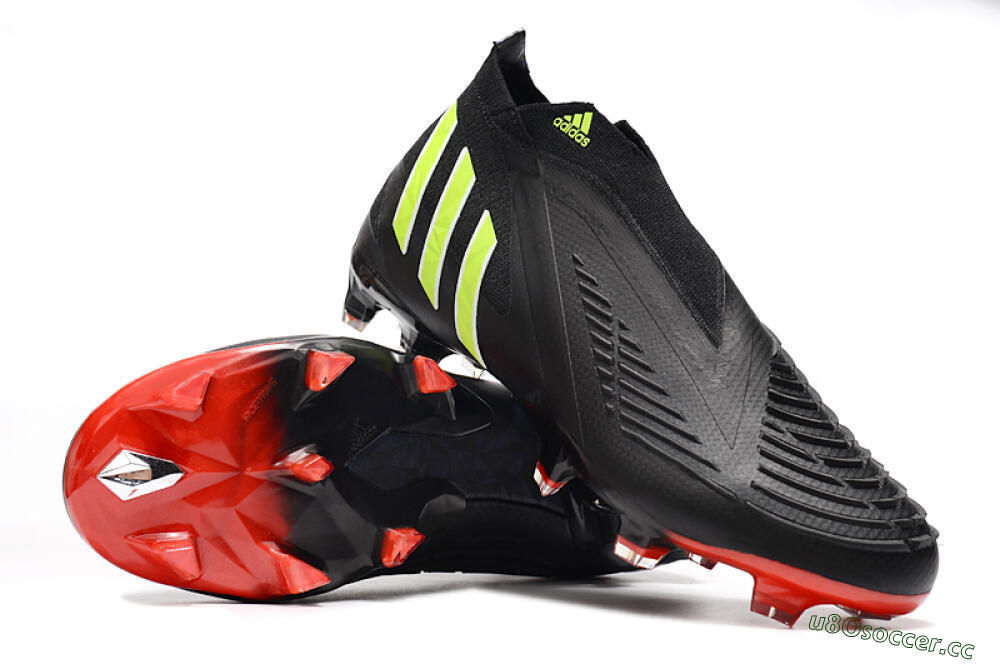 Men's Adidas Predator Edge Geometric+ FG Firm Ground High-Tops Football Boots - Black/Yellow/Red 3