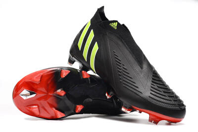 Men's Adidas Predator Edge Geometric+ FG Firm Ground High-Tops Football Boots - Black/Yellow/Red
