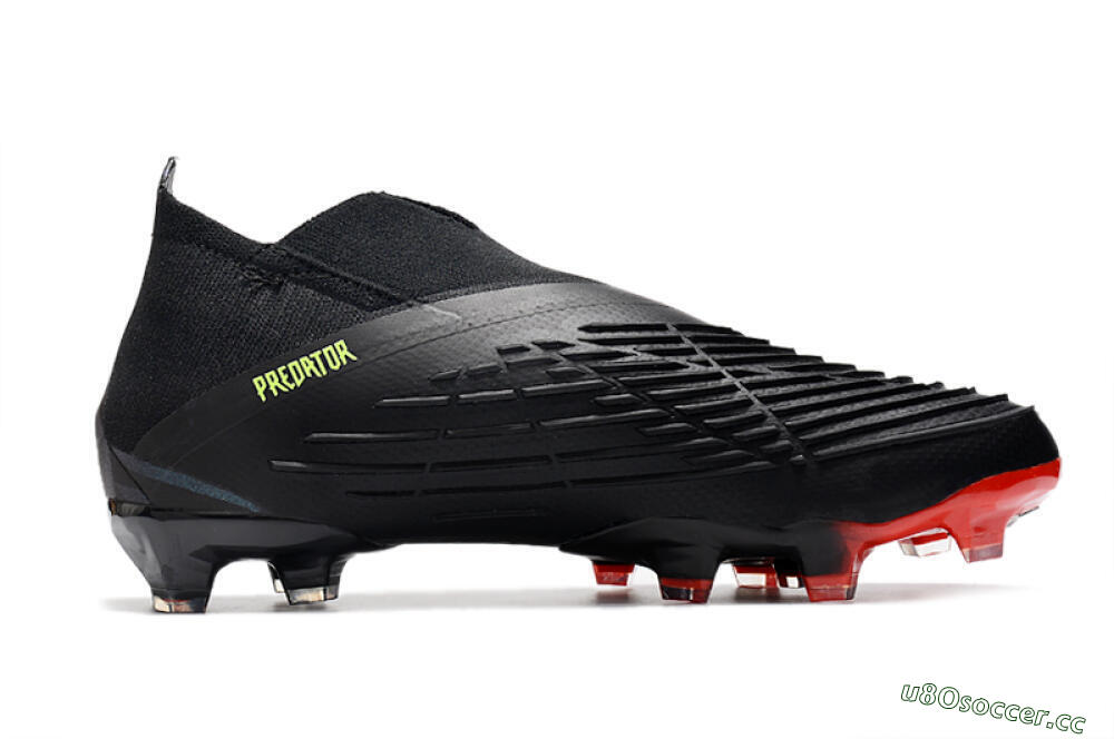 Men's Adidas Predator Edge Geometric+ FG Firm Ground High-Tops Football Boots - Black/Yellow/Red 4