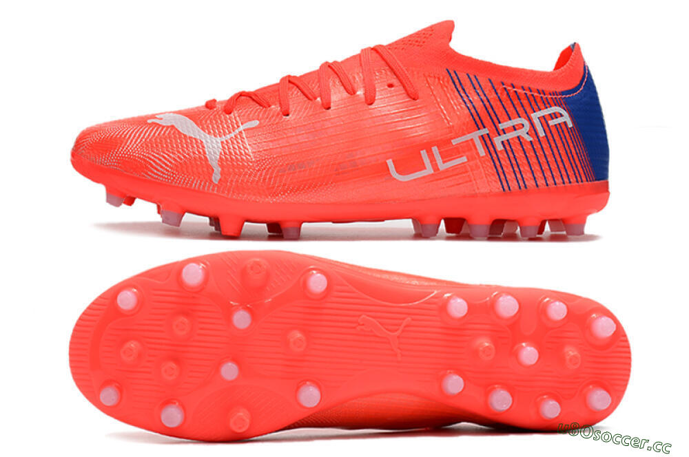 Men's Puma Ultra 1.4 MG Multi Ground Low-Tops Football Boots - Red/Blue 1