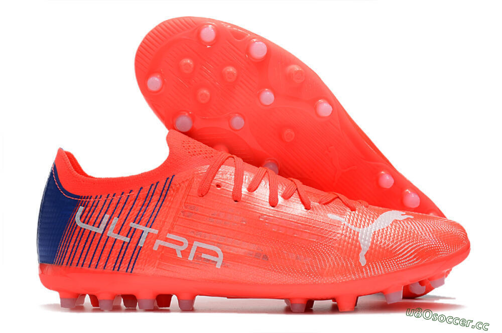 Men's Puma Ultra 1.4 MG Multi Ground Low-Tops Football Boots - Red/Blue 2