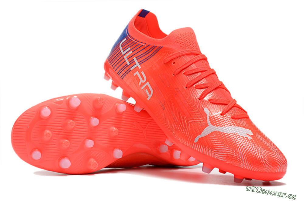 Men's Puma Ultra 1.4 MG Multi Ground Low-Tops Football Boots - Red/Blue 3