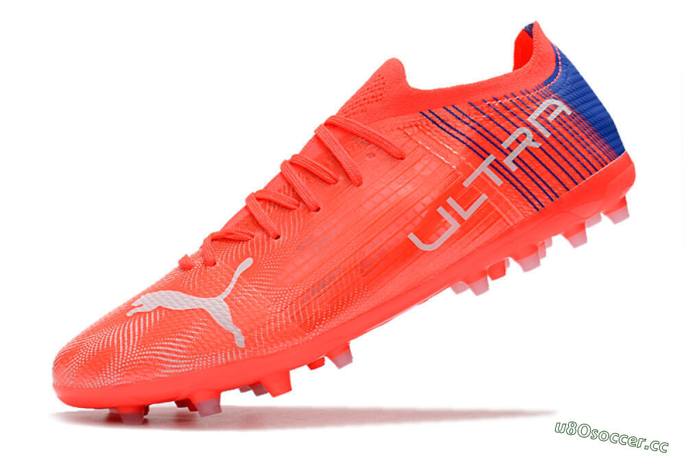 Men's Puma Ultra 1.4 MG Multi Ground Low-Tops Football Boots - Red/Blue 5