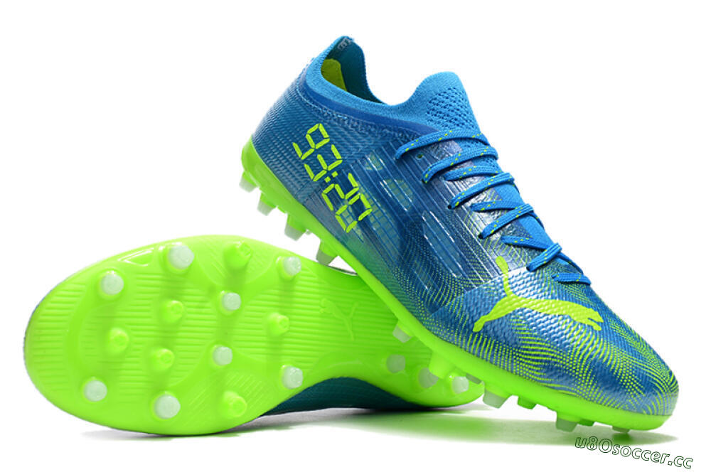 Men's Puma Ultra 1.4 MG Multi Ground Low-Tops Football Boots - Blue/Yellow 3