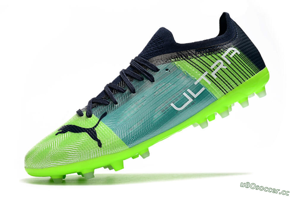 Men's Puma Ultra 1.4 MG Multi Ground Low-Tops Football Boots - Green/Black/Blue 5