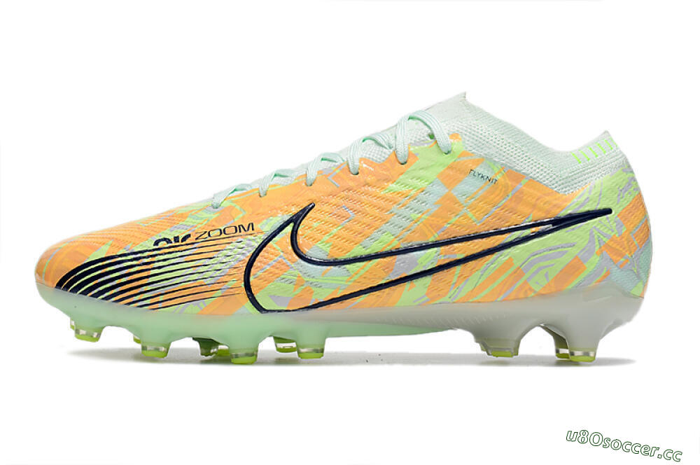 Men's Nike Air Zoom Mercurial Vapor 15 Elite FG Firm Ground Low-Tops Football Boots - Orange/Green/Black 0