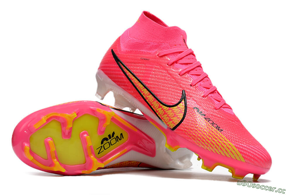 Men's Nike Air Zoom Mercurial Superfly 9 Elite FG Firm Ground High-Tops Football Boots - Red/Black/Yellow 3