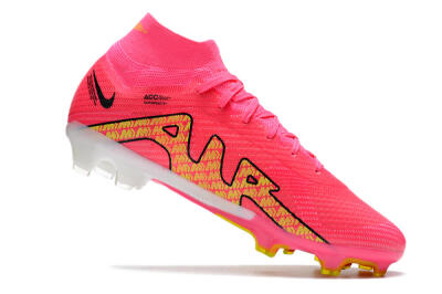 Men's Nike Air Zoom Mercurial Superfly 9 Elite FG Firm Ground High-Tops Football Boots - Red/Black/Yellow