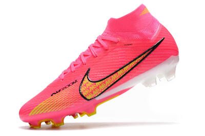 Men's Nike Air Zoom Mercurial Superfly 9 Elite FG Firm Ground High-Tops Football Boots - Red/Black/Yellow