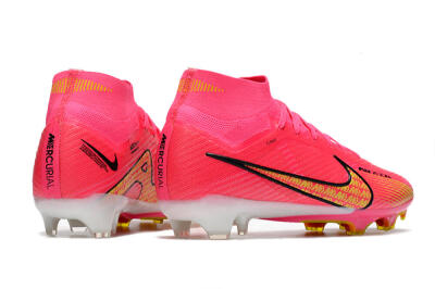 Men's Nike Air Zoom Mercurial Superfly 9 Elite FG Firm Ground High-Tops Football Boots - Red/Black/Yellow