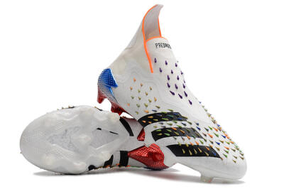Men's Adidas Predator Freak + FG Firm Ground High-Tops Football Boots - White/Black