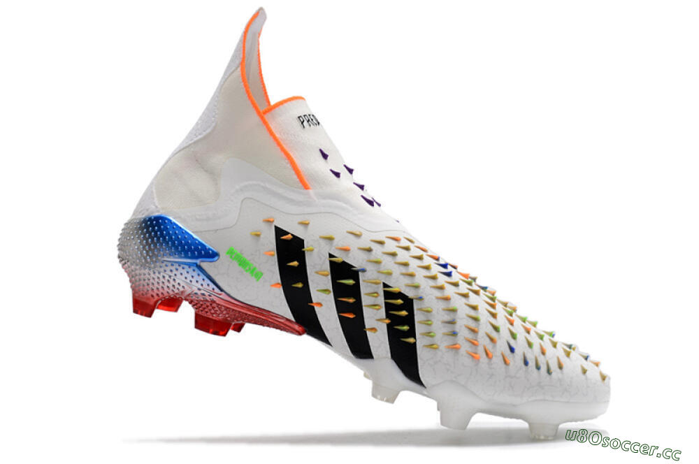 Men's Adidas Predator Freak + FG Firm Ground High-Tops Football Boots - White/Black 4