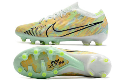Unisex Nike Air Zoom Mercurial Vapor 15 Elite AG Artificial Grass Low-Tops Football Boots - White/Green/Orange